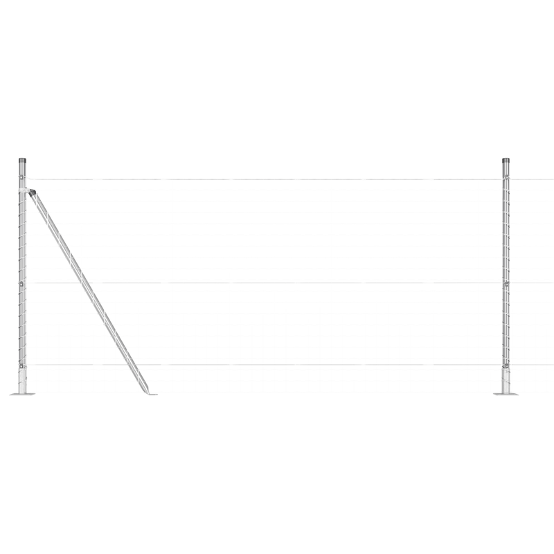 Casa si Gradina - Gradina si terasa - Garduri, panouri si accesorii - Stalpi de gard cu placi de baza 7 pcs Ø32mm 90cm Otel galvanizat - Infinity.ro