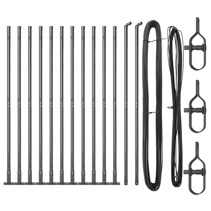 Casa si Gradina - Gradina si terasa - Garduri, panouri si accesorii - Stalpi de gard cu placi de baza 13 buc Ø32mm 68.5cm Otel galvanizat - Infinity.ro