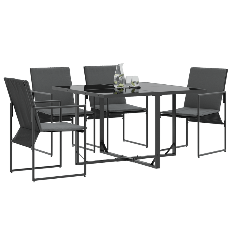 Casa si Gradina - Gradina si terasa - Mobilier exterior - Scaune si sezlonguri gradina - Fotolii de gradina cu perne, 4 buc., negru, textilena - Infinity.ro