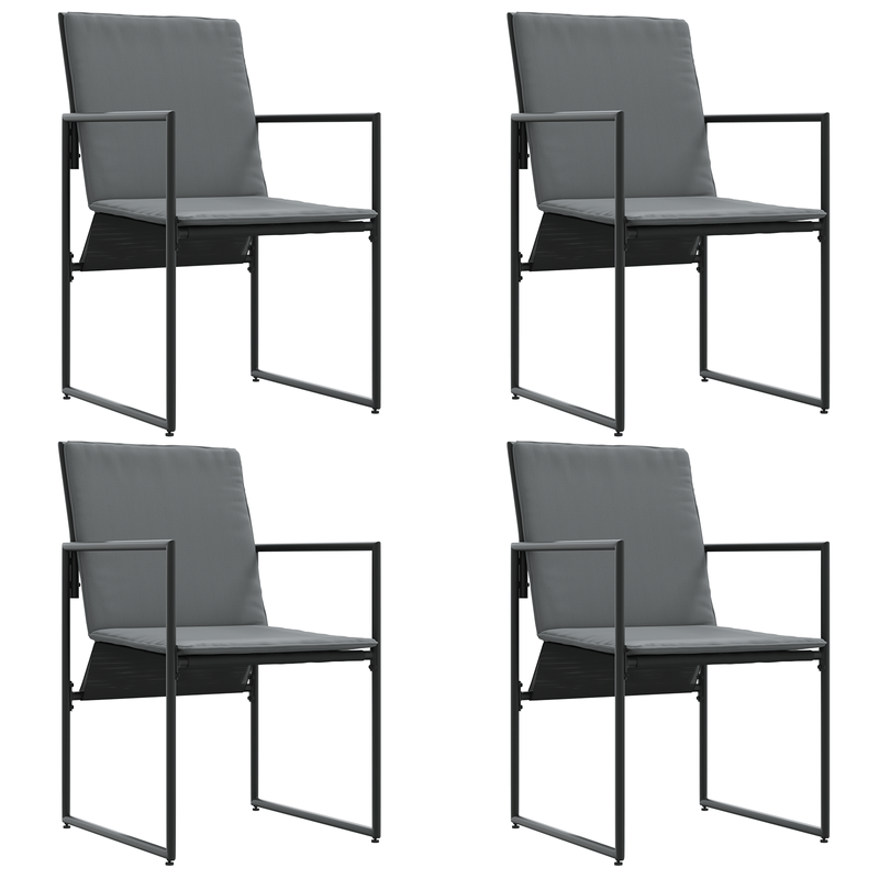 Casa si Gradina - Gradina si terasa - Mobilier exterior - Scaune si sezlonguri gradina - Fotolii de gradina cu perne, 4 buc., negru, textilena - Infinity.ro