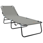 Casa si Gradina - Gradina si terasa - Mobilier exterior - Scaune si sezlonguri gradina - Lounge pliabil portabil Gri din material Oxford 600D - Infinity.ro