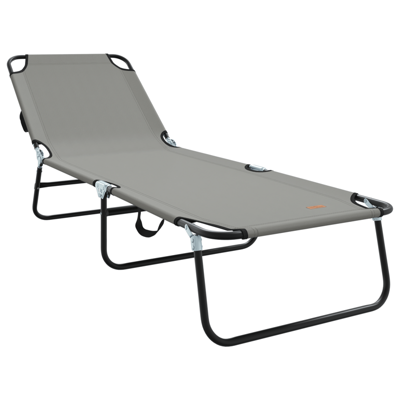 Casa si Gradina - Gradina si terasa - Mobilier exterior - Scaune si sezlonguri gradina - Lounge pliabil portabil Gri din material Oxford 600D - Infinity.ro