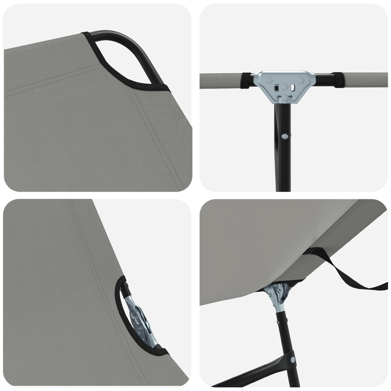 Casa si Gradina - Gradina si terasa - Mobilier exterior - Scaune si sezlonguri gradina - Lounge pliabil portabil Gri din material Oxford 600D - Infinity.ro
