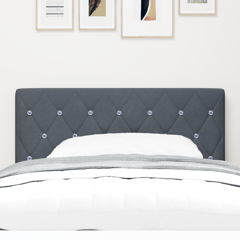 Casa si Gradina - Mobilier - Paturi si accesorii - Accesorii paturi - Tablie de pat cu nasturi gri inchis 100 cm catifea - Infinity.ro