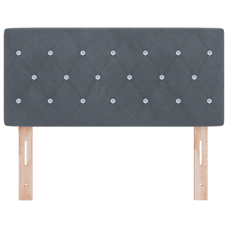 Casa si Gradina - Mobilier - Paturi si accesorii - Accesorii paturi - Tablie de pat cu nasturi gri inchis 100 cm catifea - Infinity.ro