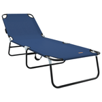 Casa si Gradina - Gradina si terasa - Mobilier exterior - Scaune si sezlonguri gradina - Sezlong pliabil portabil Albastru 600D Oxfor Fabric - Infinity.ro