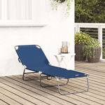 Casa si Gradina - Gradina si terasa - Mobilier exterior - Scaune si sezlonguri gradina - Sezlong pliabil portabil Albastru 600D Oxfor Fabric - Infinity.ro