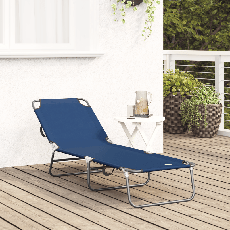 Casa si Gradina - Gradina si terasa - Mobilier exterior - Scaune si sezlonguri gradina - Sezlong pliabil portabil Albastru 600D Oxfor Fabric - Infinity.ro