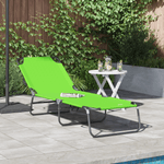 Casa si Gradina - Gradina si terasa - Mobilier exterior - Scaune si sezlonguri gradina - Sezlong pliabil portabil verde din tesatura Oxford 600D - Infinity.ro