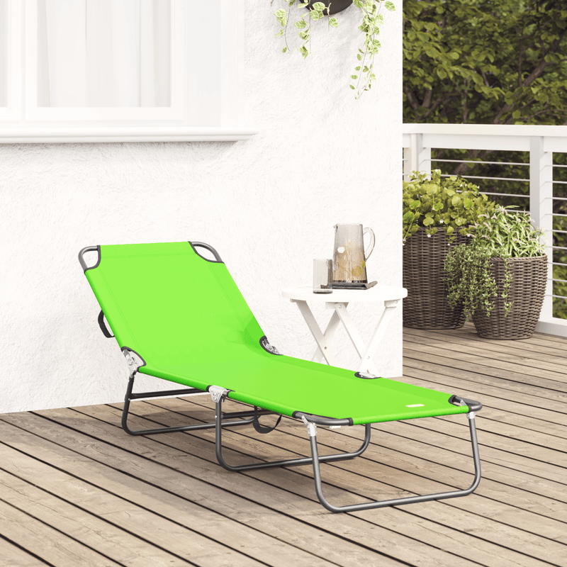 Casa si Gradina - Gradina si terasa - Mobilier exterior - Scaune si sezlonguri gradina - Sezlong pliabil portabil verde din tesatura Oxford 600D - Infinity.ro