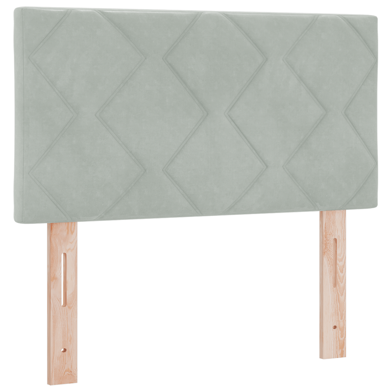 Casa si Gradina - Mobilier - Paturi si accesorii - Accesorii paturi - Tablie de pat model romboidal gri deschis 80 cm catifea - Infinity.ro