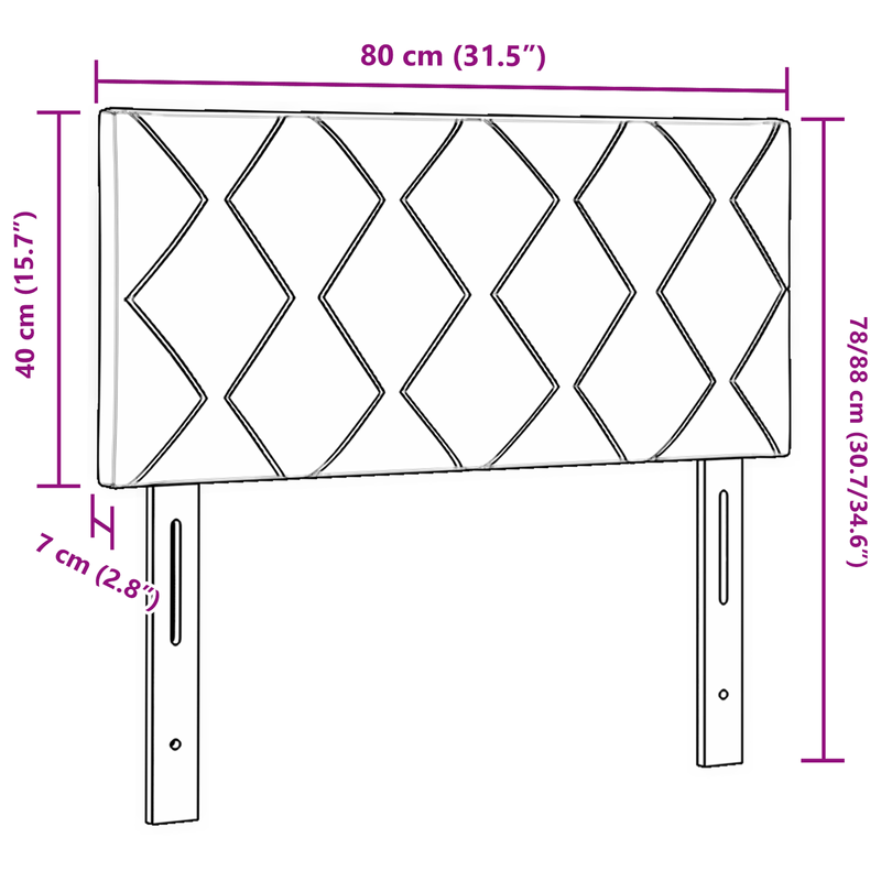 Casa si Gradina - Mobilier - Paturi si accesorii - Accesorii paturi - Tablie de pat model romboidal gri deschis 80 cm catifea - Infinity.ro