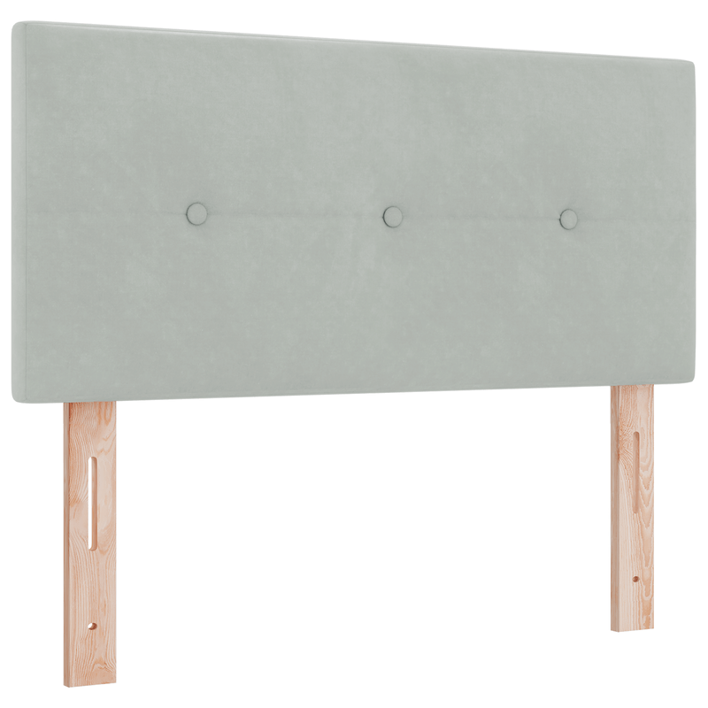Casa si Gradina - Mobilier - Paturi si accesorii - Accesorii paturi - Tablie de pat cu nasturi gri deschis 90 cm catifea - Infinity.ro