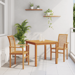 Casa si Gradina - Gradina si terasa - Mobilier exterior - Scaune si sezlonguri gradina - Scaun de gradina stivuibil 2 buc din lemn masiv de tec - Infinity.ro