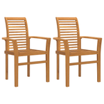 Casa si Gradina - Gradina si terasa - Mobilier exterior - Scaune si sezlonguri gradina - Scaun de gradina stivuibil 2 buc din lemn masiv de tec - Infinity.ro