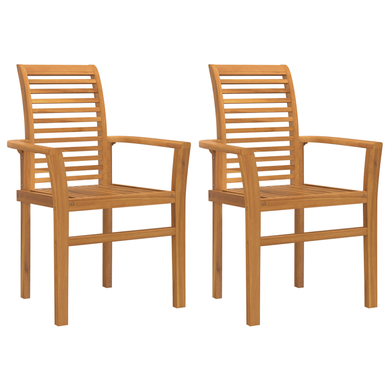 Casa si Gradina - Gradina si terasa - Mobilier exterior - Scaune si sezlonguri gradina - Scaun de gradina stivuibil 2 buc din lemn masiv de tec - Infinity.ro