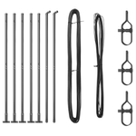 Casa si Gradina - Gradina si terasa - Garduri, panouri si accesorii - Popeti cu placi de baza 7 pcs Ø32mm 78,5cm Otel galvanizat - Infinity.ro