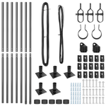 Casa si Gradina - Gradina si terasa - Garduri, panouri si accesorii - Popeti cu placi de baza 7 pcs Ø32mm 78,5cm Otel galvanizat - Infinity.ro