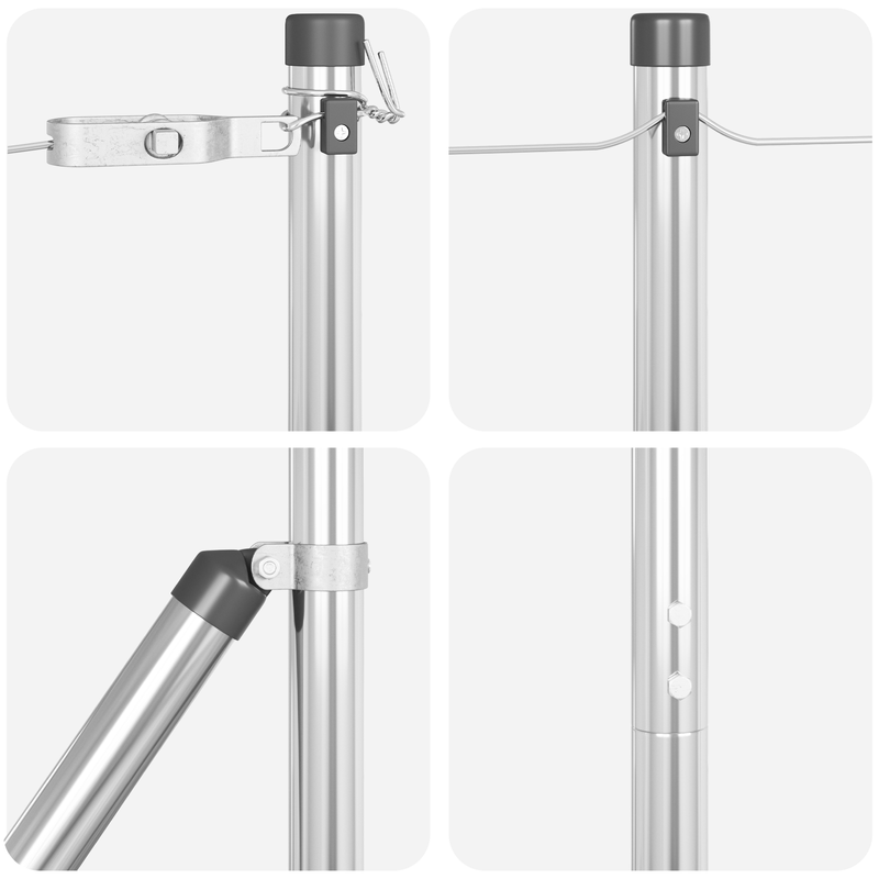 Casa si Gradina - Gradina si terasa - Garduri, panouri si accesorii - Posturi de gard cu placi de baza 7 buc Ø32mm 88.5cm Otel galvanizat - Infinity.ro