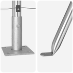 Casa si Gradina - Gradina si terasa - Garduri, panouri si accesorii - Posturi de gard cu placi de baza 7 buc Ø32mm 88.5cm Otel galvanizat - Infinity.ro