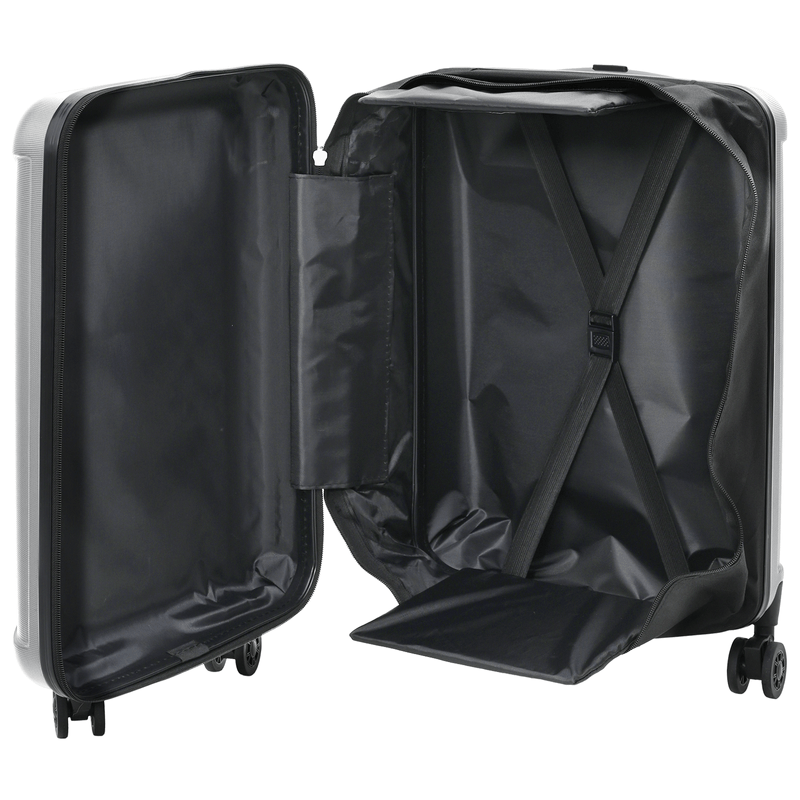 Sport si Outdoor - Articole de voiaj - Genti voiaj - Valiza pliabila cu husa dura de 20in argintie 34 x 23 x 55.5 cm ABS - Infinity.ro