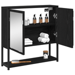Casa si Gradina - Mobilier - Mobilier baie - Corpuri baie - Dulap cu oglinda de baie, stejar negru, 60x16x60 cm, lemn - Infinity.ro