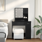 Casa si Gradina - Mobilier - Comode si corpuri - Masute de toaleta - Masuta de toaleta cu LED-uri, stejar negru, 86.5x35x136 cm - Infinity.ro