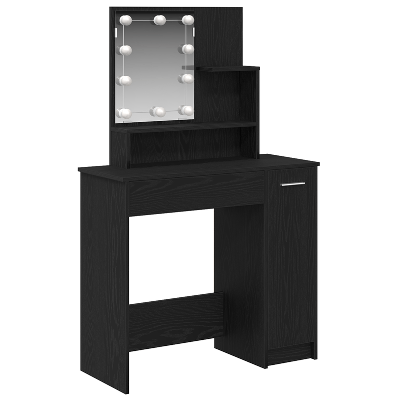 Casa si Gradina - Mobilier - Comode si corpuri - Masute de toaleta - Masuta de toaleta cu LED-uri, stejar negru, 86.5x35x136 cm - Infinity.ro