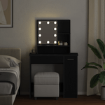 Casa si Gradina - Mobilier - Comode si corpuri - Masute de toaleta - Masuta de toaleta cu LED-uri, stejar negru, 86.5x35x136 cm - Infinity.ro
