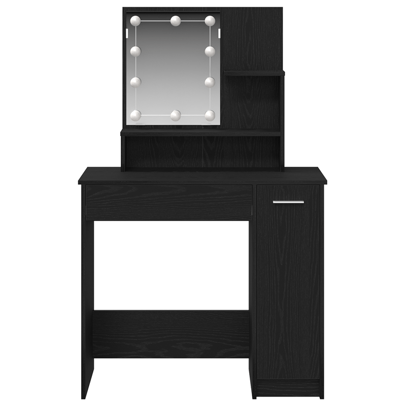 Casa si Gradina - Mobilier - Comode si corpuri - Masute de toaleta - Masuta de toaleta cu LED-uri, stejar negru, 86.5x35x136 cm - Infinity.ro