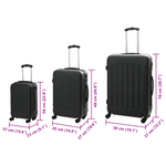 Sport si Outdoor - Articole de voiaj - Genti voiaj - Set de valize 3 piese Carcasa rigida Negru 20" 24" 28" ABS - Infinity.ro