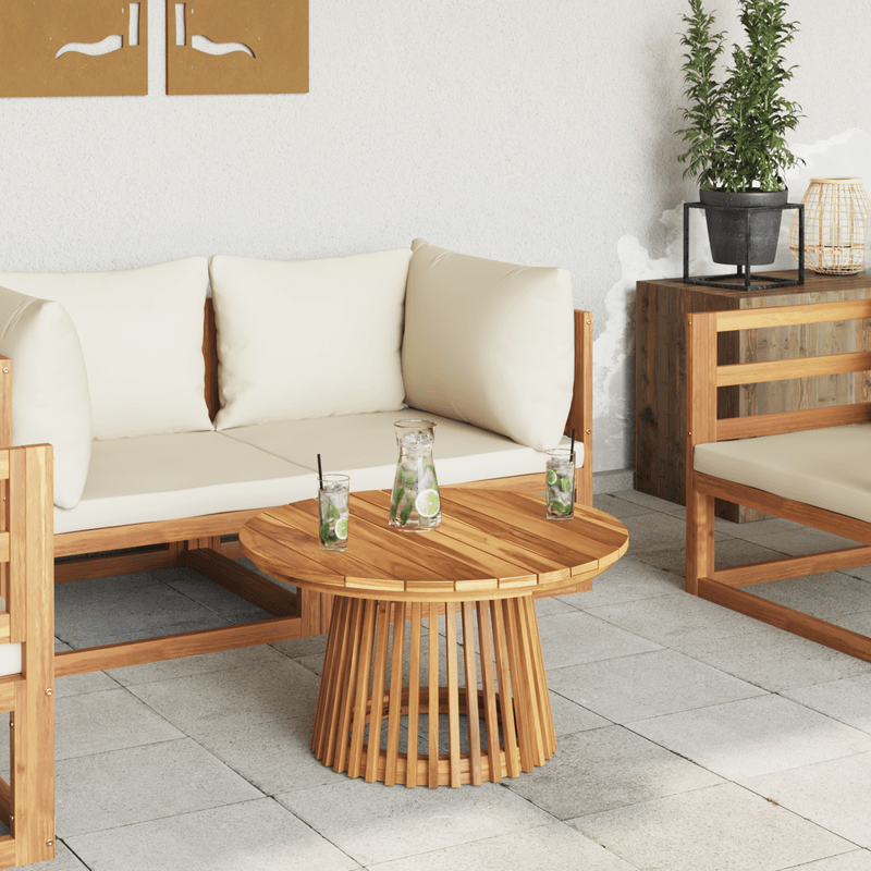 Casa si Gradina - Gradina si terasa - Mobilier exterior - Mese gradina - Masa de cafea pentru gradina Ø70x40 cm din lemn solid de tec - Infinity.ro