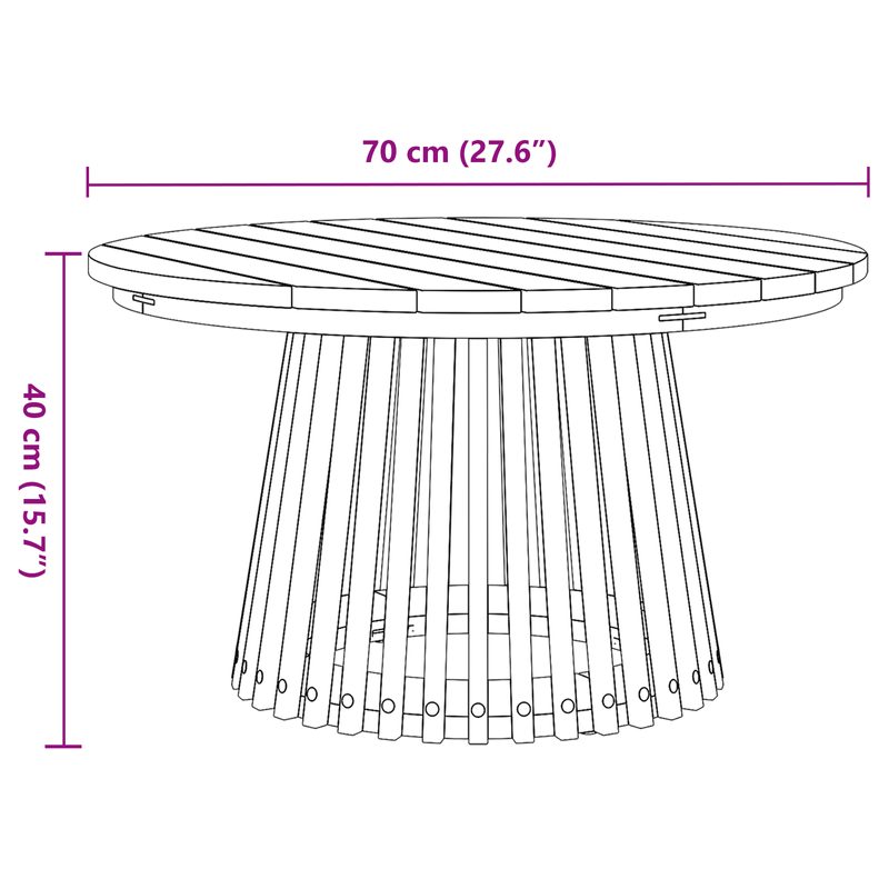 Casa si Gradina - Gradina si terasa - Mobilier exterior - Mese gradina - Masa de cafea pentru gradina Ø70x40 cm din lemn solid de tec - Infinity.ro