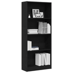 Casa si Gradina - Mobilier - Biblioteci si rafturi - Biblioteci - Biblioteca Neagra din Stejar - 60 x 24 x 143 cm - Fabricata din Lemn Prelucrat - Infinity.ro