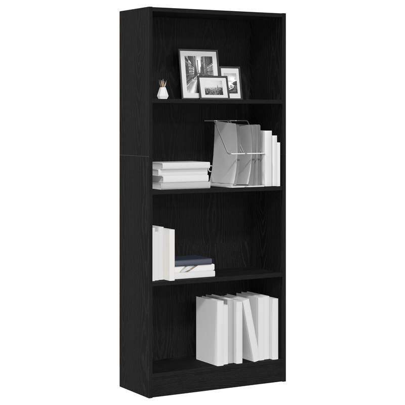Casa si Gradina - Mobilier - Biblioteci si rafturi - Biblioteci - Biblioteca Neagra din Stejar - 60 x 24 x 143 cm - Fabricata din Lemn Prelucrat - Infinity.ro