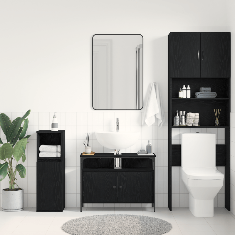 Casa si Gradina - Mobilier - Mobilier baie - Comode baie - Comoda chiuveta de baie, stejar negru 80x30x60 cm lemn prelucrat - Infinity.ro