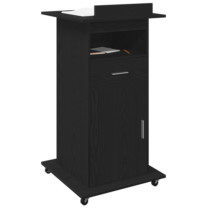 Casa si Gradina - Mobilier - Mese si birouri - Birouri - Pupitru de conferinta cu roti, stejar negru, lemn prelucrat - Infinity.ro
