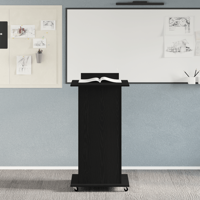 Casa si Gradina - Mobilier - Mese si birouri - Birouri - Pupitru de conferinta cu roti, stejar negru, lemn prelucrat - Infinity.ro