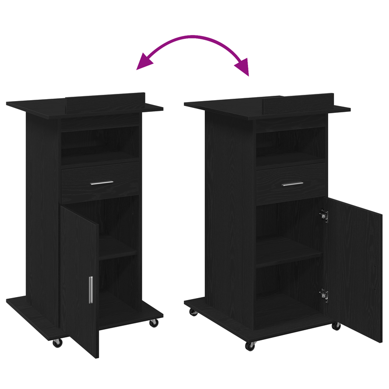 Casa si Gradina - Mobilier - Mese si birouri - Birouri - Pupitru de conferinta cu roti, stejar negru, lemn prelucrat - Infinity.ro
