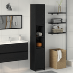 Casa si Gradina - Mobilier - Mobilier baie - Comode baie - Dulap de baie, stejar negru, 30x30x183,5 cm, lemn prelucrat - Infinity.ro