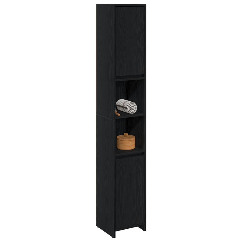 Casa si Gradina - Mobilier - Mobilier baie - Comode baie - Dulap de baie, stejar negru, 30x30x183,5 cm, lemn prelucrat - Infinity.ro