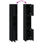 Casa si Gradina - Mobilier - Mobilier baie - Comode baie - Dulap de baie, stejar negru, 30x30x183,5 cm, lemn prelucrat - Infinity.ro