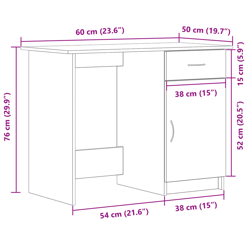 Casa si Gradina - Mobilier - Mese si birouri - Birouri - Birou, stejar negru, 100x50x76 cm, lemn prelucrat - Infinity.ro
