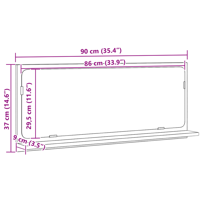Casa si Gradina - Mobilier - Mobilier baie - Oglinzi baie - Oglinda de baie  Artisian Oak 90x10,5x37 cm, din lemn lucrat - Infinity.ro