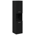 Casa si Gradina - Mobilier - Mobilier baie - Corpuri baie - Dulap de baie  Negru stejar 30x30x130 cm Lemn indelungat - Infinity.ro