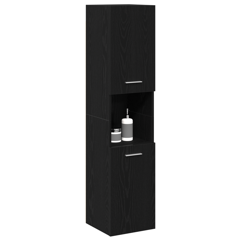 Casa si Gradina - Mobilier - Mobilier baie - Corpuri baie - Dulap de baie  Negru stejar 30x30x130 cm Lemn indelungat - Infinity.ro