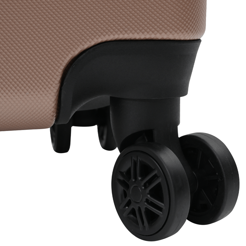 Sport si Outdoor - Articole de voiaj - Genti voiaj - Set valize 3 pcs carcasa dura roz aurie 20” 24” 28” ABS - Infinity.ro