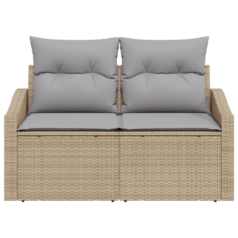 Casa si Gradina - Gradina si terasa - Mobilier exterior - Canapele si fotolii gradina - Canapea de gradina 2 persoane, cu perne, bej, poliratan - Infinity.ro