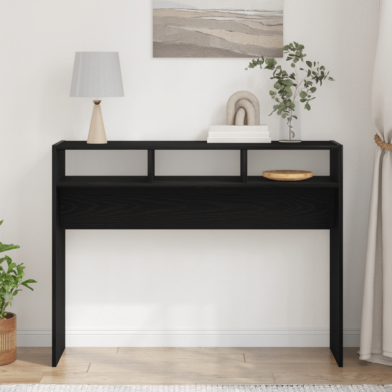 Casa si Gradina - Mobilier - Comode si corpuri - Console - Masa de consola , Negru, Stejar, 105x30x80 cm, Lemn stratificat - Infinity.ro