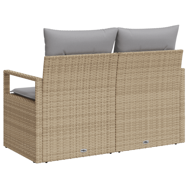 Casa si Gradina - Gradina si terasa - Mobilier exterior - Canapele si fotolii gradina - Canapea de gradina 2 persoane, cu perne, bej, poliratan - Infinity.ro